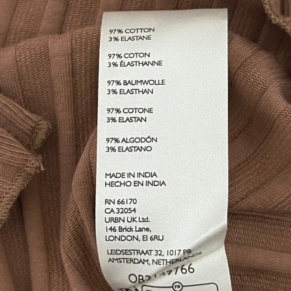 Free People Ribbed Button Down Long Sleeve Top Otter Brown XL - Picture 6 of 6